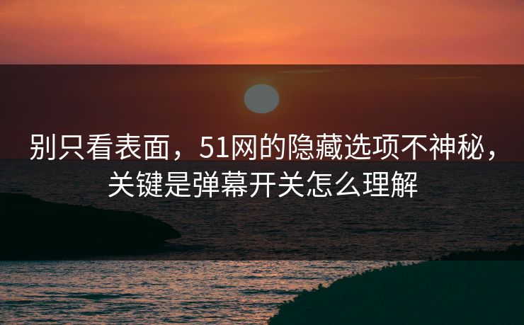 别只看表面，51网的隐藏选项不神秘，关键是弹幕开关怎么理解