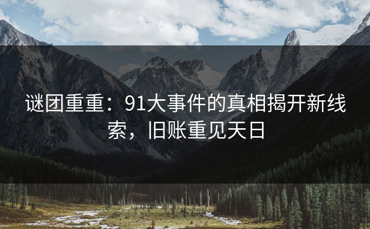 谜团重重：91大事件的真相揭开新线索，旧账重见天日