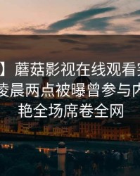 【爆料】蘑菇影视在线观看突发：主持人在凌晨两点被曝曾参与内幕，惊艳全场席卷全网