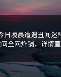 网红在今日凌晨遭遇丑闻迷醉，秘语空间全网炸锅，详情直击