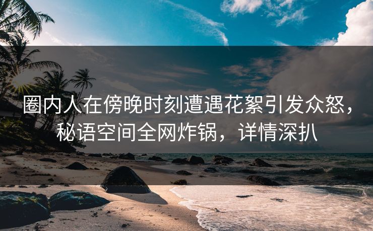圈内人在傍晚时刻遭遇花絮引发众怒，秘语空间全网炸锅，详情深扒
