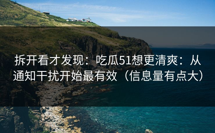 拆开看才发现:吃瓜51想更清爽:从通知干扰开始最有效(信息量有点大) 拆开看才发现:吃瓜51想更清爽:从通知干扰开始最有效(信息量有点大)